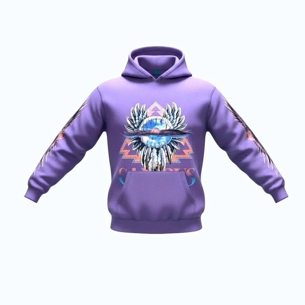 CAMPUS GOODS LA World‎ Tour Hoodie Vintage Purple 100 Cotton Eagle Graphic XL